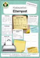 Vorschau - Merkblätter - Klebezettel als Elternpost (Classroom Managment Grundschule Elternarbeit) - Deckblatt