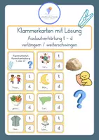 Vorschau - Spiele - Auslautverhärtung - Materialpaket - Klasse 3-4 - verlängern - weiterschwingen - Klammerkarten - Seite 1