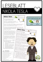 Vorschau - Arbeitsblätter - Nikola Tesla - Erfinder - Lesekompetenz fördern - Deckblatt
