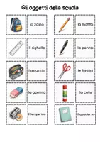 Vorschau - Arbeitsblätter - Merk es dir Schulsachen – Gli oggetti della scuola - Deckblatt