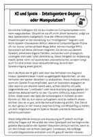 Vorschau - Arbeitsblätter - Künstliche Intelligenz KI Gaming Klasse 6 7 - Seite 1