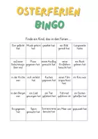 Vorschau - Arbeitsblätter - Osterferien-Bingo Erzählen nach den Osterferien Bingo - Seite 1