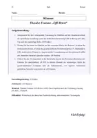 Vorschau - Arbeitsblätter - Deutschklausur: Theodor Fontane – Effi Briest (Verlobungsgespräch Kap. 2) inkl. EWH - Seite 1