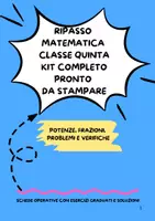anteprima - Esercizi - Ripasso Matematica Classe Quinta Kit completo pronto da stampare (1) - Pagina di copertina