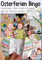 Vorschau - Arbeitsblätter - Osterferien Bingo - Finde jemanden, der / die ... (+ Basteln) Spiel - Deckblatt