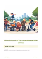 Vorschau - Stundenentwürfe - B2 - Wimmelbild - Der Generationen-Konflikt (im Park) - Deckblatt