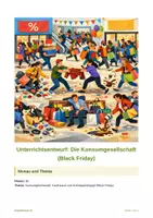 Vorschau - Stundenentwürfe - B2 - Wimmelbild - Die Konsumgesellschaft (Black Friday) - Deckblatt