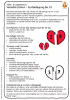 Vorschau - Bildkarten - Verliebte Zahlen – Tafelkarten und Legematerial zur Zerlegung der 10 - Seite 1