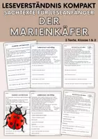 Vorschau - Arbeitsblätter - Der Marienkäfer - Sachtexte für Erstleser, Leseverständnis Klasse 1 & 2 - Deckblatt