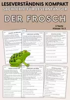 Vorschau - Arbeitsblätter - Der Frosch - Sachtexte für Erstleser, Leseverständnis Klasse 1 & 2 - Deckblatt