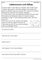 Vorschau - Arbeitsblätter - Der Frosch - Sachtexte für Erstleser, Leseverständnis Klasse 1 & 2 - Seite 2