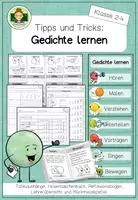 Vorschau - Arbeitsblätter - Gedichte lernen: Tipps und Tricks (Lerntipps Grundschule Deutsch Klasse 2-4) - Deckblatt