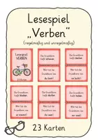 Vorschau - Spiele - Kl.2: Lesespiel Verben (regelmäßig und unregelmäßig) - Deckblatt