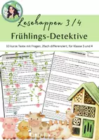 Vorschau - Arbeitsblätter - Lesetexte Frühling - mit Fragen / Lesehappen / Textverständnis - Deckblatt