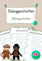 Vorschau - Arbeitsblätter - Dialoggeschichten Affengeschichten 3 - Zum Vorlesen üben - Deckblatt