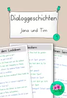 Vorschau - Arbeitsblätter - Dialoggeschichten Jana und Tim zum Vorlesen üben - Deckblatt