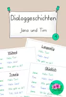 Vorschau - Arbeitsblätter - Dialoggeschichten Jana und Tim 4 - Anfänger - Deckblatt