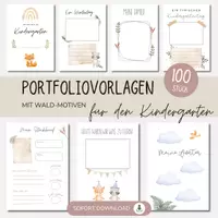 Vorschau - Anderer Materialtyp - 100 Portfolio Seiten für Kita & Kindergarten | Erzieher Ordner Material - Deckblatt