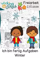 Vorschau - Arbeitsblätter - Winter | Zusatzaufgaben | Klasse 2 | Ich bin fertig Aufgaben - Deckblatt