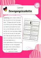 Vorschau - Spiele - Lesekette zum Sommer - mit Bewegungen und Spaß - Deckblatt