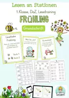 Vorschau - Unterrichtsreihen - Materialpaket Lesen lernen 1.Klasse Grundschrift Wortschatz Frühling - Seite 1