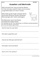 Vorschau - Arbeitsblätter - Das Reh - Sachtexte für Erstleser | Leseverständnis Klasse 1 & 2 - Seite 1