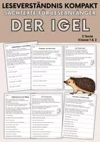 Vorschau - Arbeitsblätter - Der Igel - Sachtexte für Erstleser | Leseverständnis Klasse 1 + 2 - Deckblatt