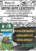 Vorschau - Test - Der fliegende Klassenscooter Lesetests (5x A/B) - Deckblatt
