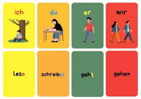Vorschau - Spiele - Memoria Konjugation Spiel Verben A1A2 - Seite 1