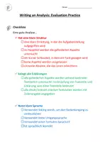Vorschau - Stundenentwürfe - Writing an Analysis Evaluation practice - Deckblatt