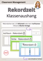 Vorschau - Spiele - Rekordzeit Aushang (Stille-Rekord, Aufräum-Rekord und Blanko-Vorlage) - Freebie - Deckblatt