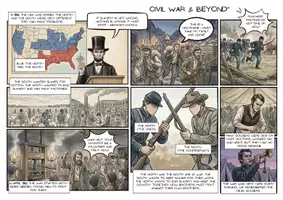 Vorschau - Arbeitsblätter - American Civil War & Beyond: Comic-Analyse & Worksheet - Seite 1