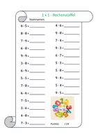 Vorschau - Spiele - 1x1 Rechenstaffel - Einmaleins Bewegungsspiel - Deckblatt