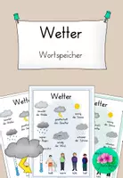 Vorschau - Poster - Wortspeicher Wetter - Wortschatz aufbauen - Deckblatt