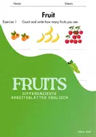 Vorschau - Arbeitsblätter - Fruits: 3 differenzierte Arbeitsblätter (A1) - Deckblatt
