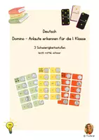 Vorschau - Stationenlernen - Anlaut-Domino 1. Klasse – 3 Differenzierungsstufen - Deckblatt