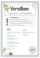Vorschau - Arbeitsblätter - Vorsilben - Wortbausteine - Tafel- /Legematerial + Übungsblätter - Seite 1