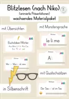 Vorschau - Präsentationen/Tafelbilder - Blitzlesen (nach Niko) wachsendes Materialpaket - Deckblatt