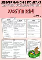 Vorschau - Arbeitsblätter - Ostern - Sachtexte für Erstleser, Leseverständnis Klasse 1 & 2 - Deckblatt