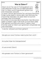 Vorschau - Arbeitsblätter - Ostern - Sachtexte für Erstleser, Leseverständnis Klasse 1 & 2 - Seite 1