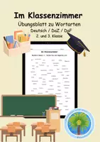 Vorschau - Arbeitsblätter - 🎓Übungsblatt zu Wortarten Klassenzimmer | Wortschatz Schule | Wortsammlung Schule | Wortarten üben | Deutsch | DaZ | DaF | Arbeitsblatt 2. & 3. Klasse - Deckblatt
