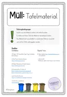 Vorschau - Präsentationen/Tafelbilder - Müll: Tafelmaterial mit Bild- und Wortkarten (Mülltonnen) - Seite 1