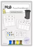 Vorschau - Arbeitsblätter - Müll: Arbeitsblatt mit Ausschneidebogen - Müll sortieren - Mülltrennung - Deckblatt