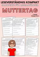Vorschau - Arbeitsblätter - Der Muttertag - Sachtexte für Erstleser, Leseverständnis Klasse 1 & 2 - Deckblatt