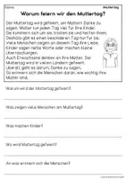 Vorschau - Arbeitsblätter - Der Muttertag - Sachtexte für Erstleser, Leseverständnis Klasse 1 & 2 - Seite 2