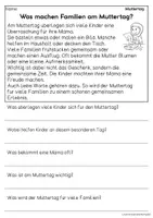 Vorschau - Arbeitsblätter - Der Muttertag - Sachtexte für Erstleser, Leseverständnis Klasse 1 & 2 - Seite 3