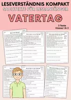 Vorschau - Arbeitsblätter - Der Vatertag - Sachtexte für Erstleser, Leseverständnis Klasse 1 & 2 - Deckblatt