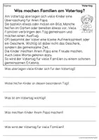 Vorschau - Arbeitsblätter - Der Vatertag - Sachtexte für Erstleser, Leseverständnis Klasse 1 & 2 - Seite 3