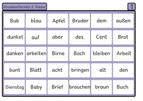 Vorschau - Arbeitsblätter - Lesebingo Grundwortschatz 1 für die 2. Klasse - Seite 3