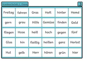 Vorschau - Arbeitsblätter - Lesebingo Grundwortschatz 3 für die 2. Klasse - Seite 2